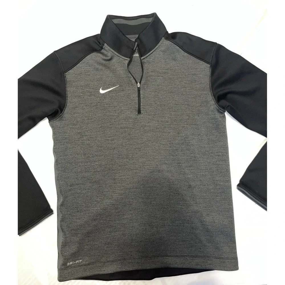 Nike Running Dri-Fit 1/4 Zip Mens Pullover Charcoal Black Performance Top